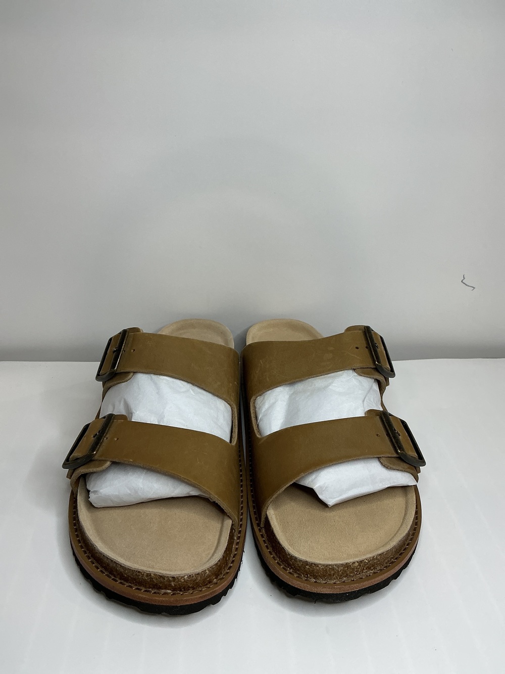 Nubuck Leather Double Buckle Slide